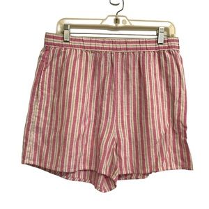 Universal Thread Pink and White Striped Women Shorts